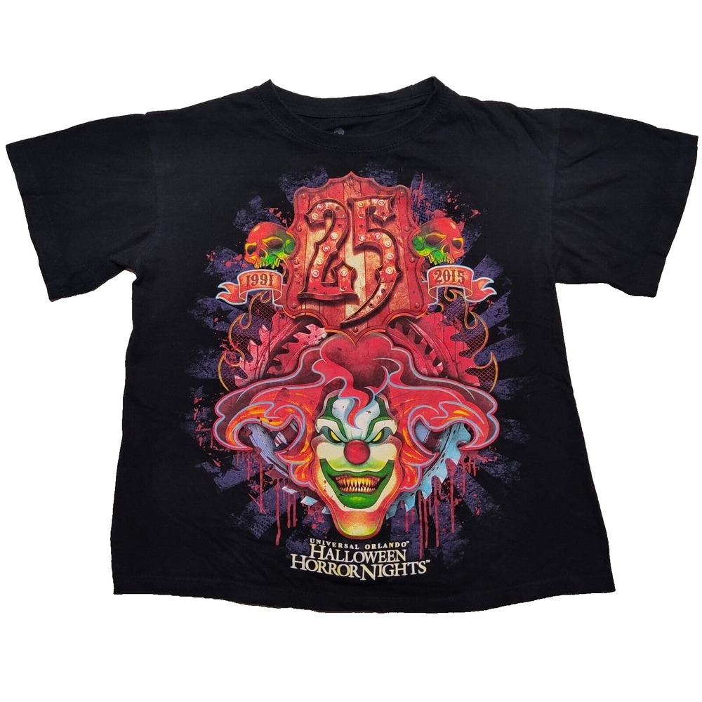 JACK THE CLOWN 25th Universal Halloween Horror Nights 2015 Women XS CROP T-shirt